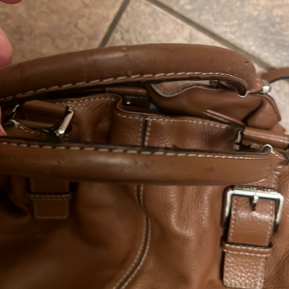 Michael by Michael Kors Brown Leather Satchel Crossbody - Picture 5 of 10